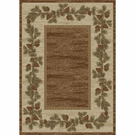 SLEEP EZ 2 ft. 3 in. x 3 ft. 3 in. Hearthside Mountain View Area Rug, Brown SL2621700